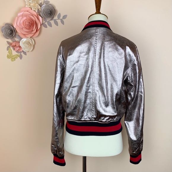 HONEY PUNCH Rose Gold Metallic Bomber - Picture 6 of 11